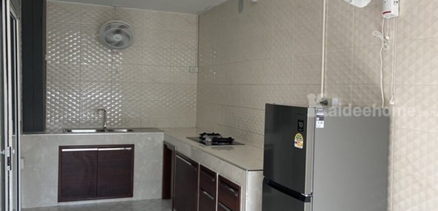 บ้านหัวมุม วิวสวน ให้เช่า โครงการ Pleno สุขสวัสดิ์-ประชาอุทิศ 60 เฟอร์นิเจอร์ครบ เข้าอยู่ได้ทันที โทร 085-144-0184