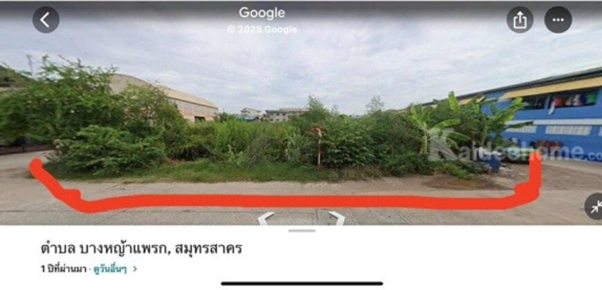 ขายที่ดินสวย พร้อมโอน เมืองสมุทรสาคร เนื้อที่ 173 ตรว. น้ำไฟผ่าน ถนนคอนกรีต โทร 0807856572