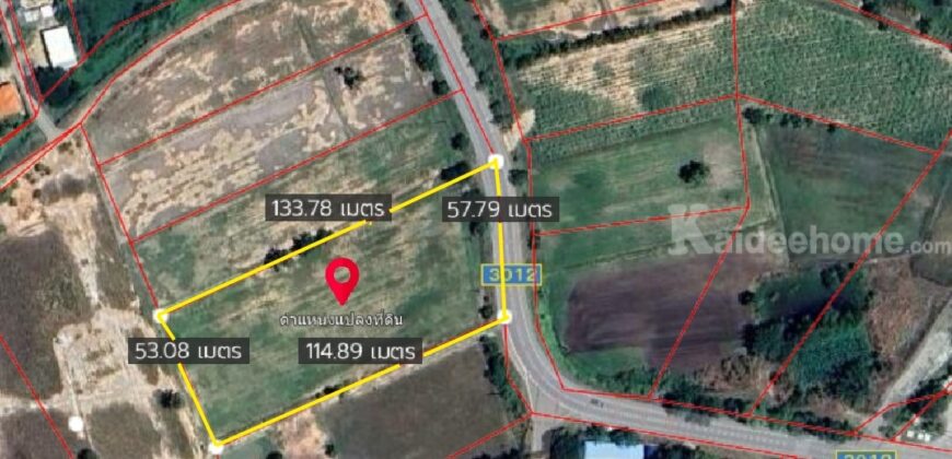 ที่ดินเปล่าอำเภอด่านขุนทด นครราชสีมา 4 ไร่ทำเลดี อยู่ติดถนน นม.3012