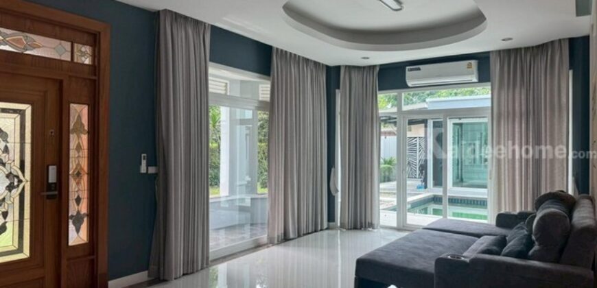 รหัสC6950 ให้เช่า ขายบ้านเดี่ยว 2ชั้น หมู่บ้านเพอร์เฟค มาสเตอร์พีช พระราม9 พร้อมสะว่ายน้ำส่วนตัว ตกแต่งพร้อมอยู่