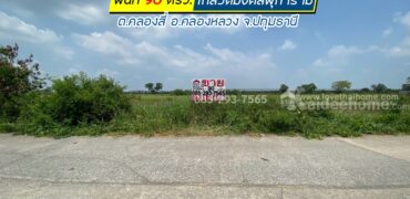 ขายถูก ที่ดินเปล่าซอยคลองสี่ตะวันตก33 คลองสี่ คลองหลวง ปทุมธานี เป็นที่ดินจัดสรร แปลงสวย พื้นที่ 90 ตรว. ใกล้วัดมงคลพุการาม ขายเพียงแค่ 650,000 บาทเท่านั้น