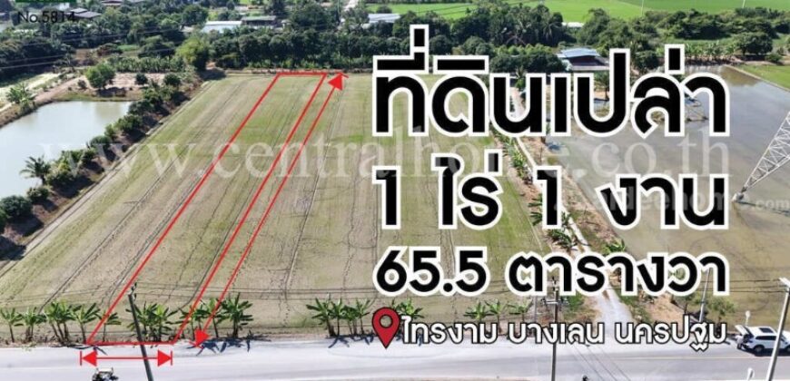 ที่ดินเปล่า 1-1-65.5 ไร่ ไทรงาม บางเลน นครปฐม