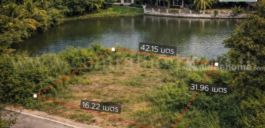 ที่ดินเปล่า ถมแล้ว 105.2 ตร.วา หมู่บ้าน การ์เด้นลากูน่า – ฉะเชิงเทรา ติดทะเลสาบ