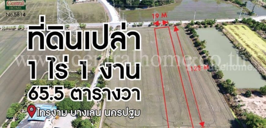 ที่ดินเปล่า 1-1-65.5 ไร่ ไทรงาม บางเลน นครปฐม