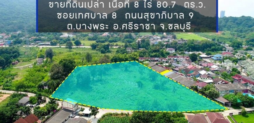 ขายที่ดินบางพระ ศรีราชา ชลบุรี 8ไร่ 80 ตร.ว.