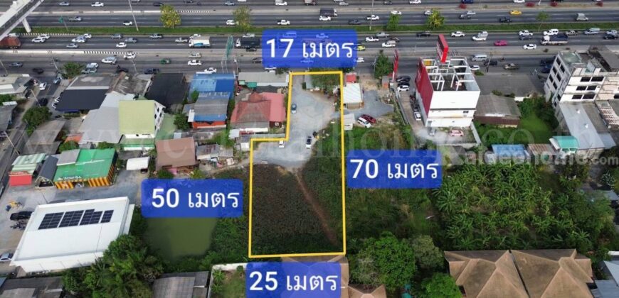 ที่ดินเปล่า 1 ไร่ ติดถนนกาญจนาภิเษก ซอยวัดพระนอน ใกล้ตลาดพระปิ่น 3