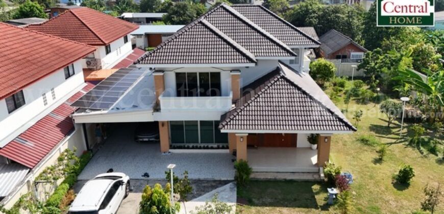 บ้านเดี่ยว 300 ตร.วา ธรรมสุธีร์ ปทุมธานี ติดตั้งโซลาเซลล์ ประหยัดไฟ พร้อมอยู่