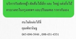 บริการรับตัดหญ้า ตัดต้นไม้เล็ก และ ใหญ่ แต่งกิ่งไม้ ครบวงจรในกรุงเทพฯ และปริมณฑล ราคากันเอง