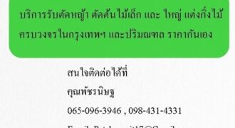 บริการรับตัดหญ้า ตัดต้นไม้เล็ก และ ใหญ่ แต่งกิ่งไม้ ครบวงจรในกรุงเทพฯ และปริมณฑล ราคากันเอง