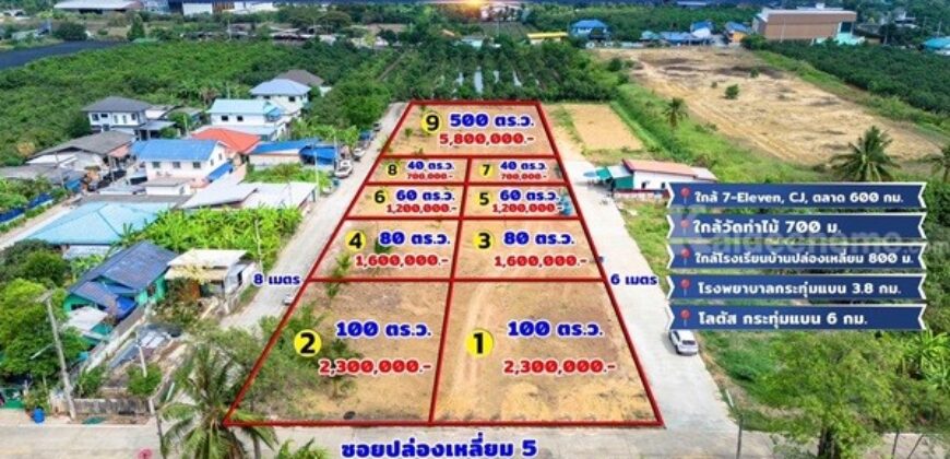 ขายด่วน! ที่ดินใกล้วัดท่าไม้ เริ่ม 700,000 ต่อรองได้ อ.กระทุ่มแบน จ.สมุทรสาคร ทำเลชุมชน โทร 082-8756645