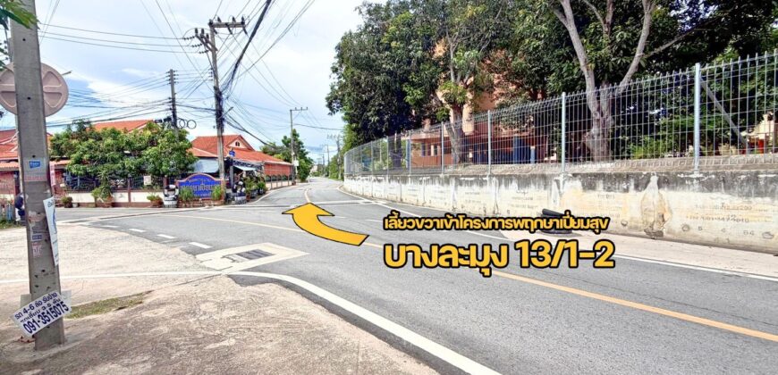 ขายที่ดินบางละมุง โครงการพฤกษาเปี่ยมสุข 2-2-6.2ไร่ ผังสีส้ม แปลงสวย ทำเลดี