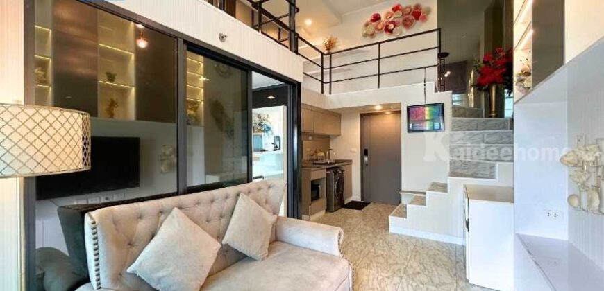 ให้เช่า!! คอนโด ไอดีโอ นิว พระราม 9 (ห้อง Duplex ขนาด 52 ตร.ม.) วิวเมือง ไม่มีตึกบัง ชั้น 21 พระรามเก้าตัดใหม่ หัวมุมถนนพระรามเก้าตัดรามคำแหง บางกะปิ กทม. : Ideo New Rama9