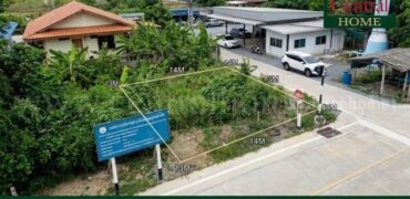 ที่ดินเปล่า ใกล้วัดท่าไม้ ติดถนนคอนกรีต แปลงมุม 