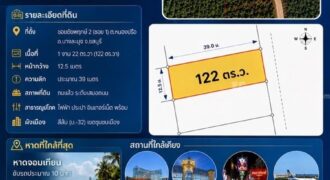 ขาย/เช่า ที่ดินเปล่า แปลงสวย สี่เหลี่ยมผืนผ้า 122 ตร.ว. บางละมุง ชลบุรี อยู่เขต EEC โทร 0859196101