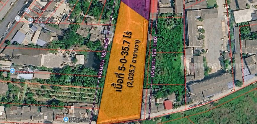 ที่ดินกระทุ่มแบน สมุทรสาคร เนื้อที่ 5-0-35.7 ไร่ ถมแล้ว ผังสีส้ม