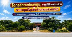 ขายที่ดินแถมสิ่งปลูกสร้าง ถนนสวนส้ม อำแพง สมุทรสาคร พื้นที่ 323 ตารางวา แปลงสวย ราคาถูกที่สุดในย่านสวนส้ม! ขายเพียง 7.3 ล้านบาท เท่านั้น! คุ้มค่า น่าลงทุนที่สุดในย่านนี้