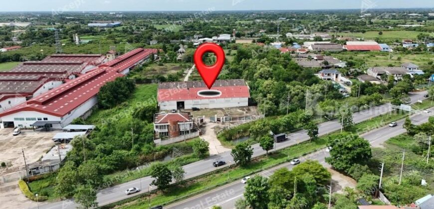 ขายที่ดินพร้อมบ้าน ติดถนนเพชรเกษม อ.บ้านโป่ง จ.ราชบุรี พิ้นที่ 26-0-88 ไร่