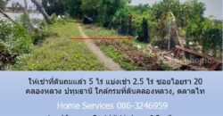 ให้เช่าที่ดินถมแล้ว 5 ไร่ แบ่งเช่า 2.5 ไร่ ซอยไอยรา 20 คลองหลวง ปทุมธานี ใกล้กรมที่ดินคลองหลวง, ตลาดไท