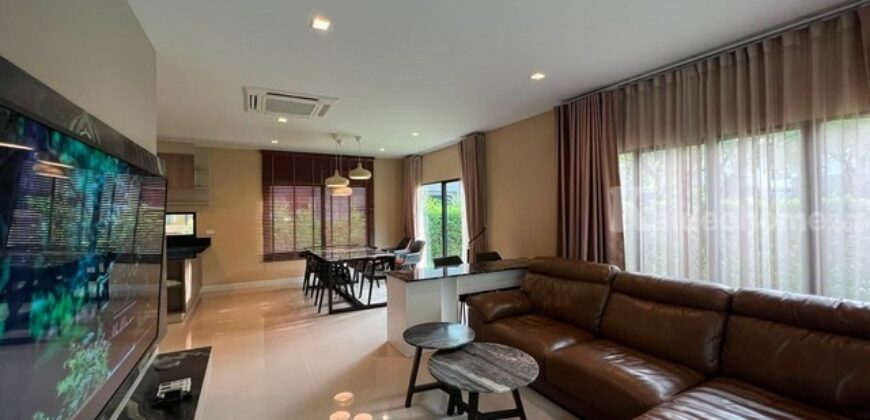 รหัสC7274 ให้เช่าบ้านเดี่ยว 2ชั้น หมู่บ้านบุราสิริ วงแหวน-อ่อนนุช ย่านถนนบางนา กม.7 บ้านตกแต่งพร้อมอยู่