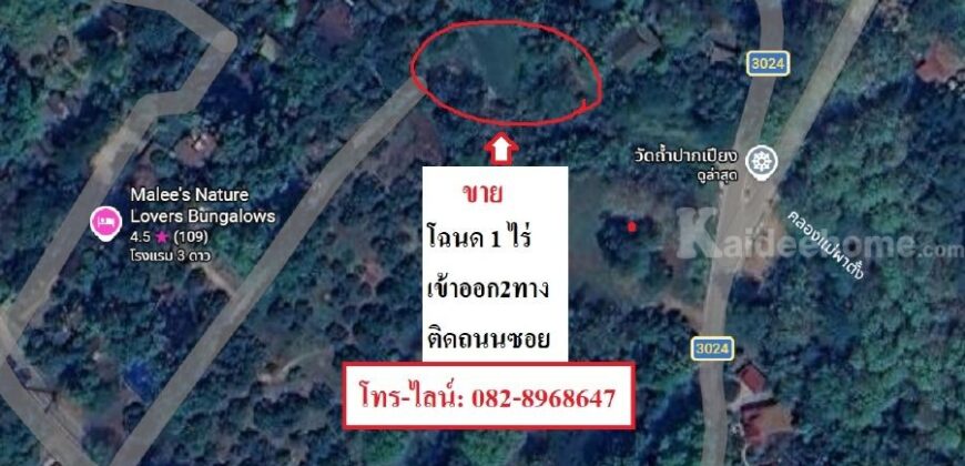 ++ขายที่ดินราคาถูก++1ไร่โฉนดพร้อมโอน เหมาะทำรีสอร์ท เรือนแพ ใกล้วัดถ้ำผาปล่อง ถ้ำปากเปียง ถ้ำเชียงดาว เชียงใหม่