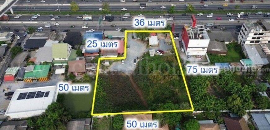 ให้เช่า ที่ดินเปล่า 2 ไร่ 60 ตารางวา ติดถนนกาญจนาภิเษก สัญญาระยะยาว