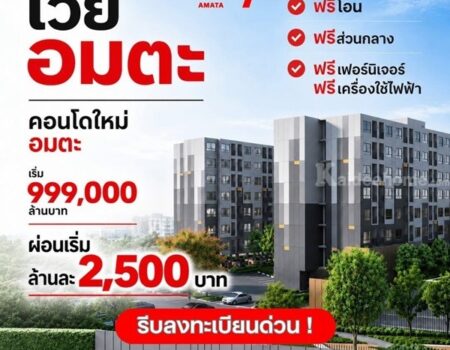 VAY Amata คอนโดแต่งครบ ใกล้นิคมอมตะนคร ห้องแต่งครบ พร้อมเข้าอยู่ โทร 0655639565