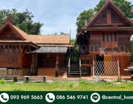 บ้านเดี่ยว บ้านเรือนไทยไม้สักทอง ถูกสุดในโซนทับมา