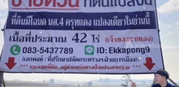 ด่วน ขายที่ดินแม่สอด-ห้วยกระโหลก 42 ไร่ ที่ดินมีโฉนด นส.4 ครุฑแดงแปลงเดียวในย่านนี้ โทร 0835437789