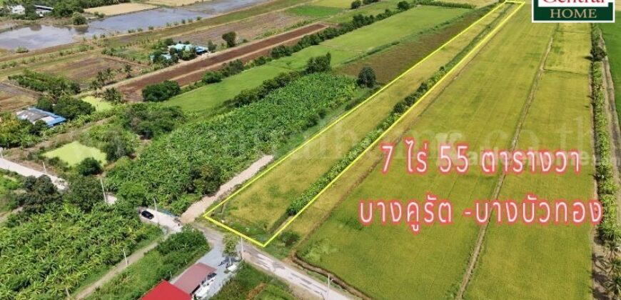 ที่ดินเปล่า 7 ไร่ 55 ตารางวา บางคูรัด บางบัวทอง นนทบุรี