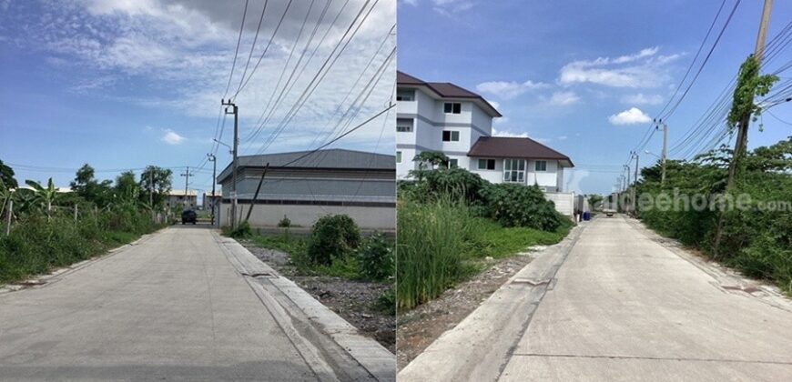 ขายที่ดินเนื้อที่ 100 ตรว ที่ถมแล้ว ด้านหลังที่ติดกับหมู่บ้าน The City Pattankarn อ่อนนุช 70/1