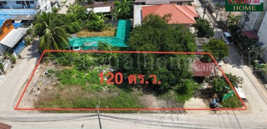 ที่ดิน ซอยเรณูอุทิศ ลาดหลุมแก้ว 120 ตารางวา ติดถนน 3 ด้าน ห่างถนนใหญ่เพียงประมาณ 100 เมตร