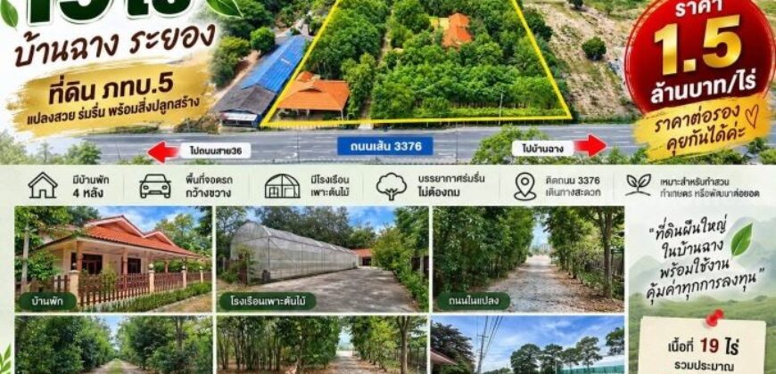 ขายที่ดิน 19ไร่ ติดถนน 3376 บ้านฉาง ระยอง