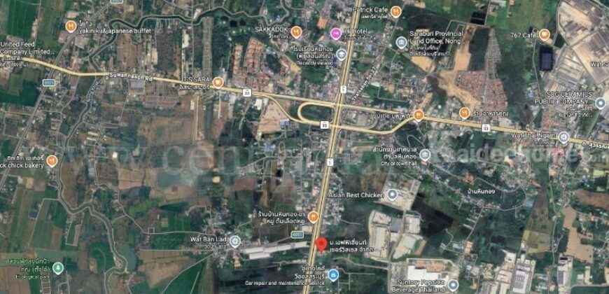 ที่ดิน ทำเลดี ถมแล้ว 8-1-99 ไร่ แยกหินกอง ติดถนนหมายเลข 1 ขาเข้า (พหลโยธิน) ต.ห้วยขมิ้น อ.หนองแค จ.สระบุรี