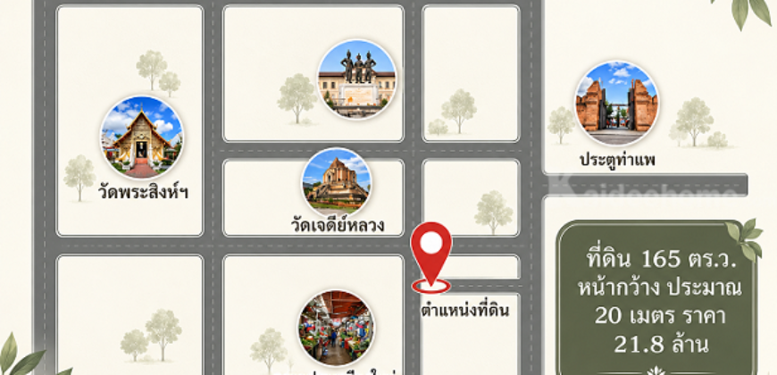 ที่ดินทำเลในคูเมือง ใกล้ตลาดประตูเชียงใหม่ สำหรับผู้ที่กำลังมองหาที่ดินในเมือง เพื่อพัฒนาโครงการหรือทำธุรกิจ